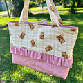 Teddy Bears and Pink Ruffle Tote