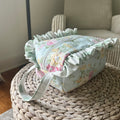 Green Floral and Gingham Diaper Bag